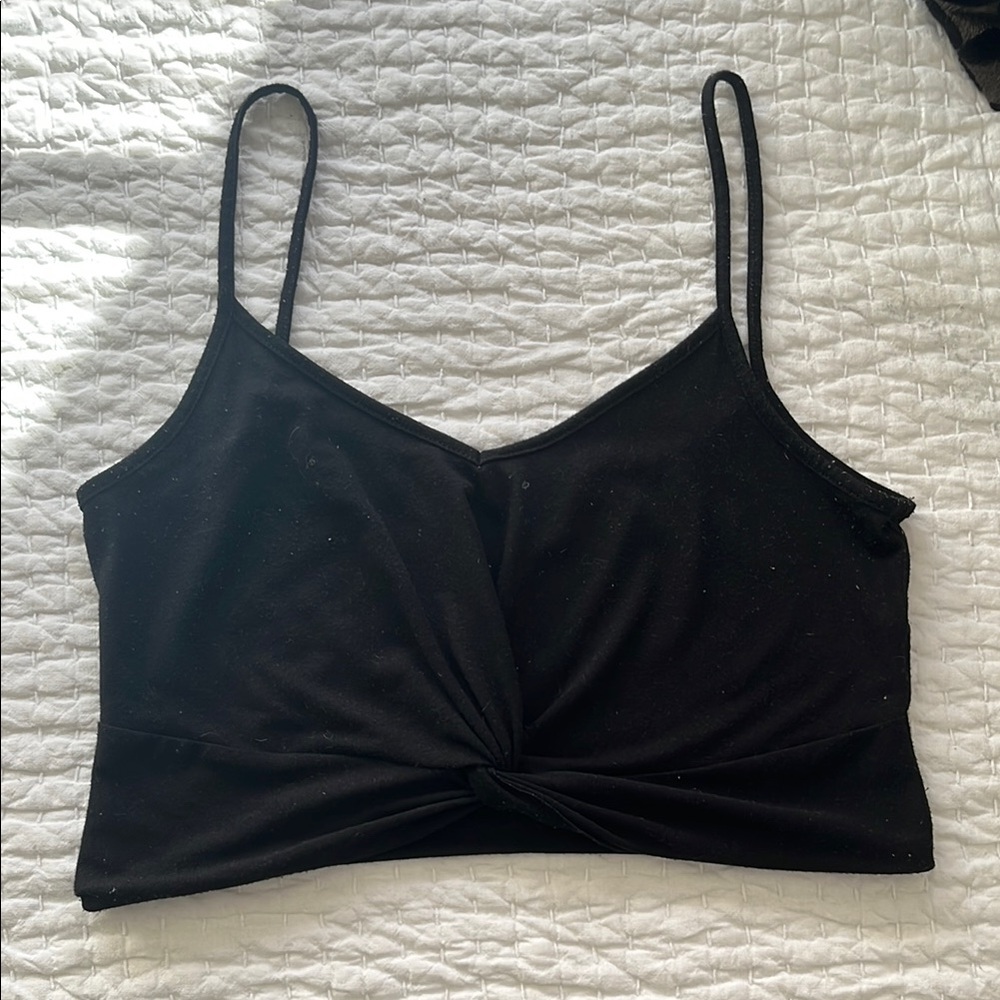 Black Twist Front Cami Top